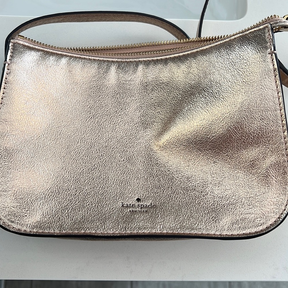 Kate spade rose gold metallic crossbody bag